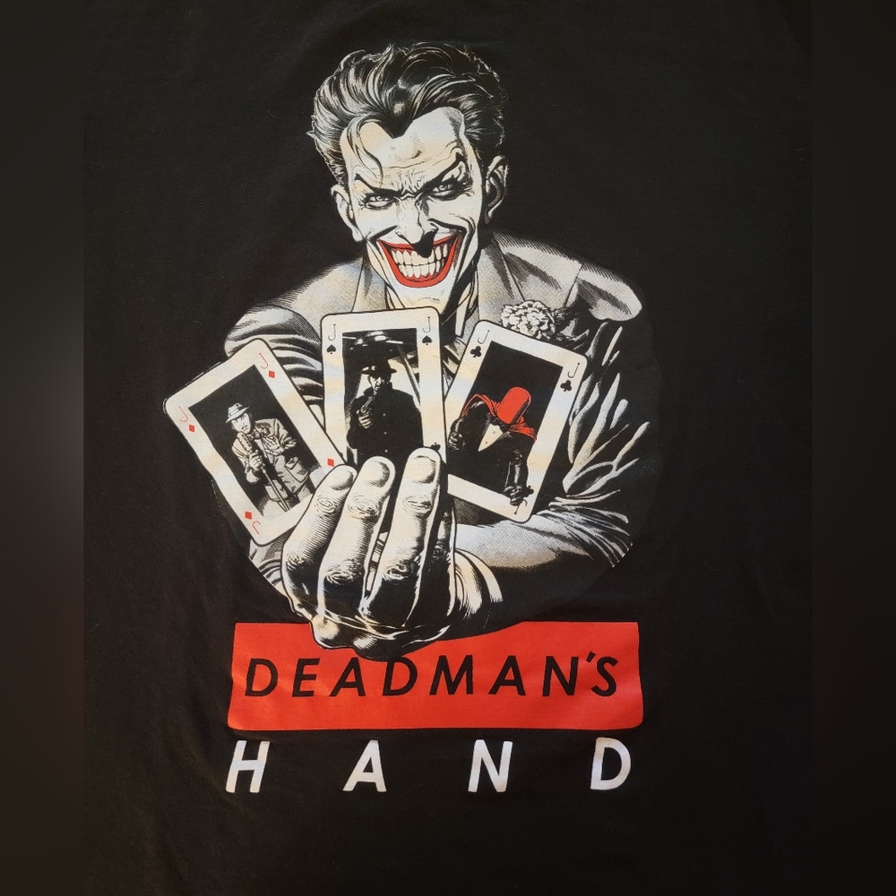 DC Comics Joker Dead Mans Hand Black Graphic Men’s T-Shirt Size XLarge PRE-OWNED